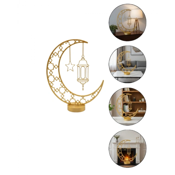 3d Ramazan Dekor Özel Baskı Hilal Yıldız Masa Üstü
