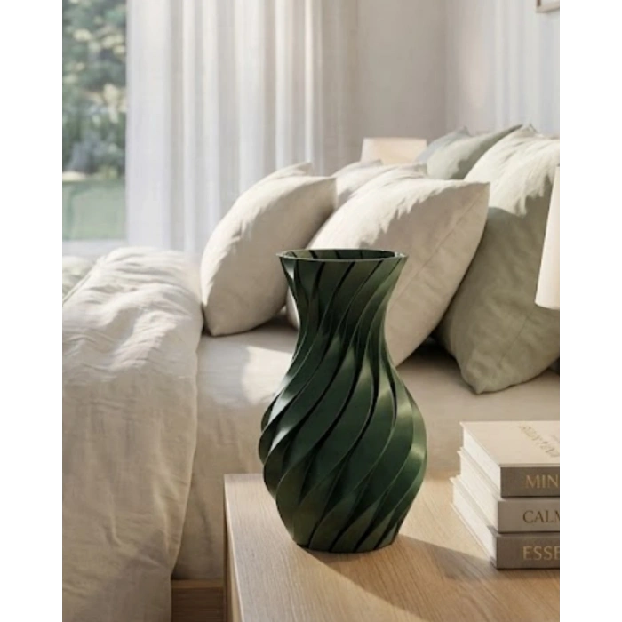 3d Ürün Spiral Vazo Yeşil