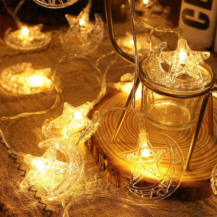 3m 20 Led 2 Kademeli Ay Yıldız Pilli Led Işık