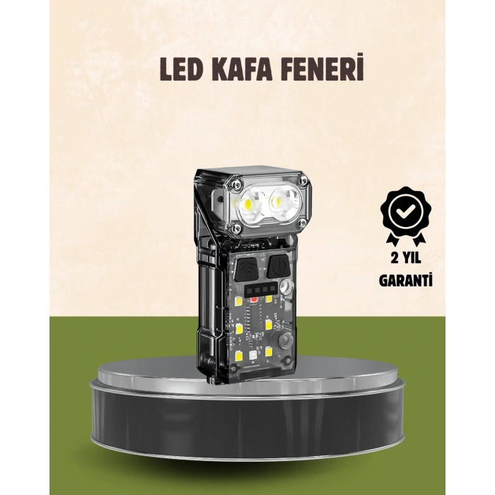 3’ü 1 Arada Led Far Şarj Edilebilir Sensörlü Manyetik 10 Saat Kullanım