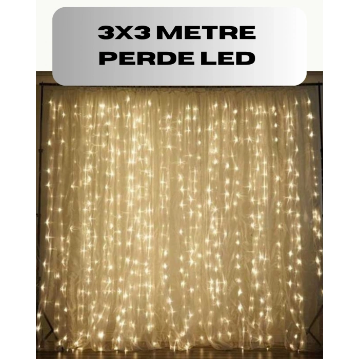 3x3 Perde Led Işık Şelale Model Özel Gün Dekoratif Aydınlatma