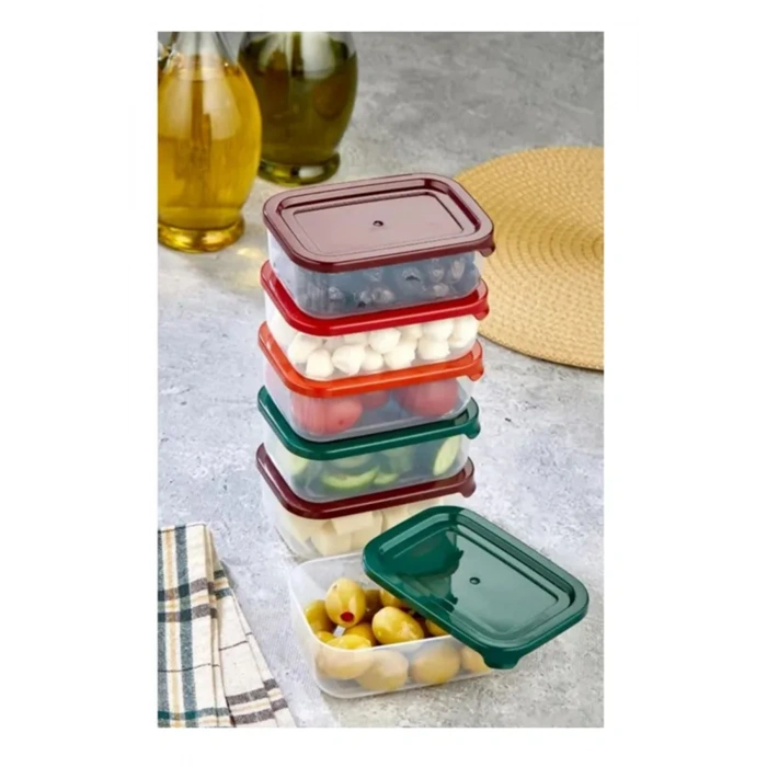 4lü Kapaklı Saklama Kabı Çerezlik Kahvaltılık Piknik Kabı-HS-017 (599)