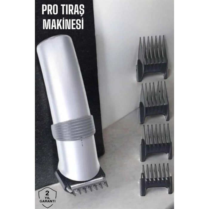 4 Taraklı Profesyonel Şarjlı Saç Ve Sakal Kesme Tıraş Makinesi Seti