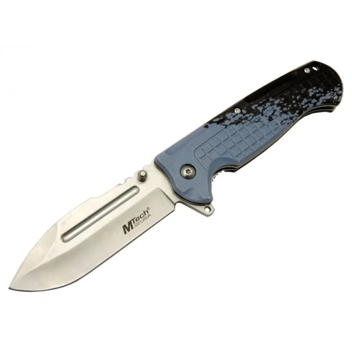 4281 Mavi Kamp Çakı 21cm - Yarı Otomatik, Kemerlikli, Oluklu