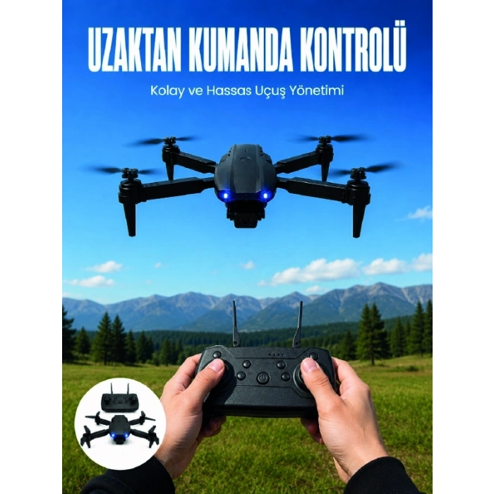 4k Hd Kameralı Katlanabilir Drone Sabit Yükseklik Destekli Uzaktan Kumandalı Drone