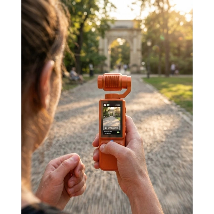 4k Ultra Hd Gimbal Kamera Sabitleyici Ve 180 Derece Hareketli Lensli Vlog Kamera