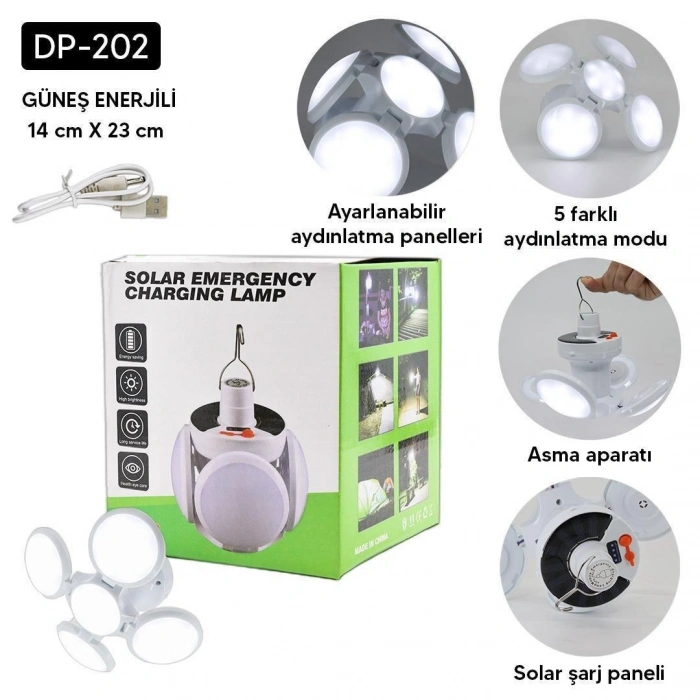 4lü Katlanır Solar Lamba