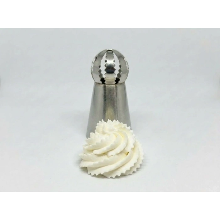 5li Profesyonel Rus Top Duy Ucu Seti – 5.9 Cm Büyük Boy Paslanmaz Çelik Krema Sıkma Ve Fırfır Uçları