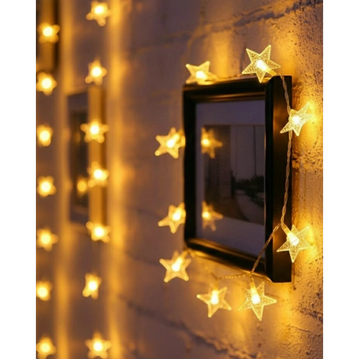 5 Metre 20 Yıldızlı Led Işık Zinciri Daylight Beyaz Salon Ve Oda Dekoru