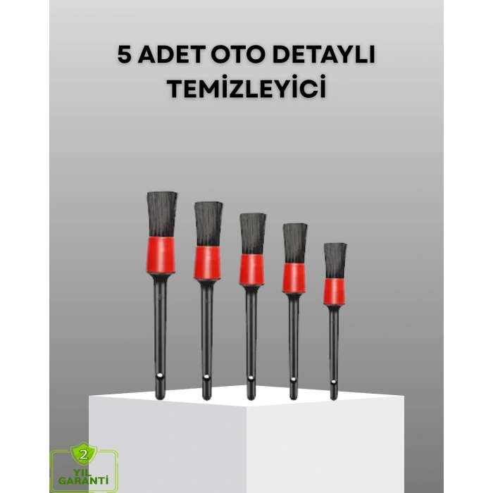 5 Parça Detay Temizlik Fırçası Seti Jant Motor Havalandırma İç Dış Temizlik