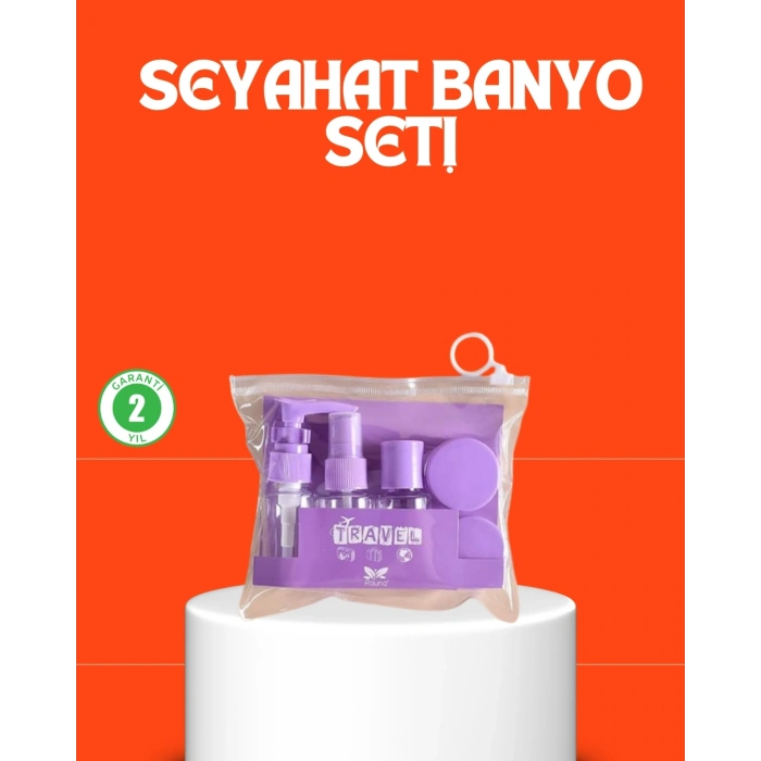 5 Parça Seyahat Kişisel Bakım Seti Şişe Sprey Krem Kutulu