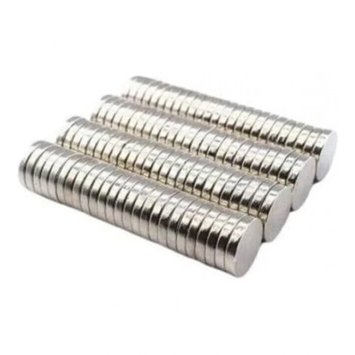 50 Adet 10x2mm Yuvarlak Neodyum Mıknatıs Güçlü Magnet Nikel Kaplamalı