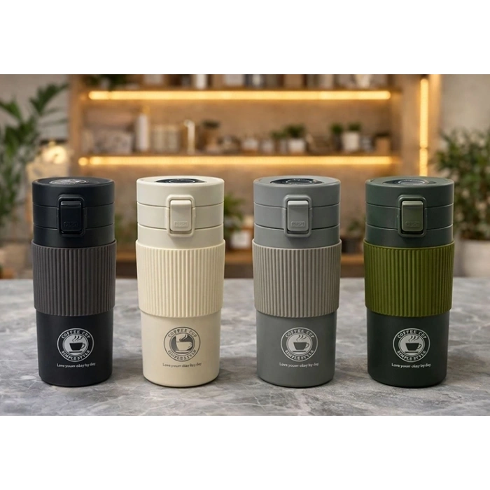 500 Ml Paslanmaz Çelik Termos Dereceli Mug - Sızdırmaz Kapaklı Çift Katmanlı Dereceli Termos  Alk4627