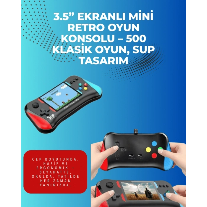 500 Retro Oyunlu Taşınabilir El Konsolu – X7m Modeli