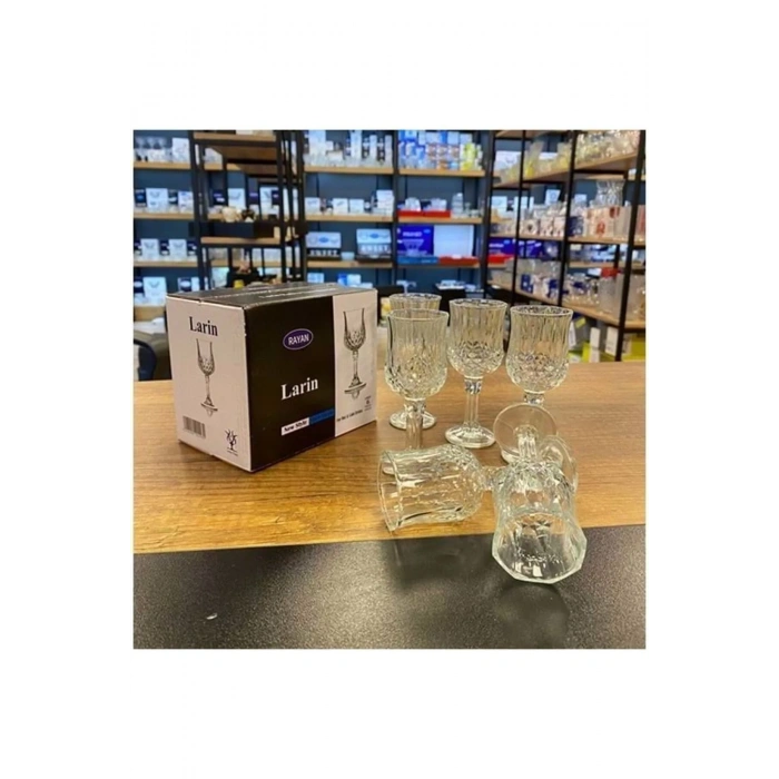 6lı Larin Kahve Yanı Su Bardağı Şeffaf Renk-70682 (599)