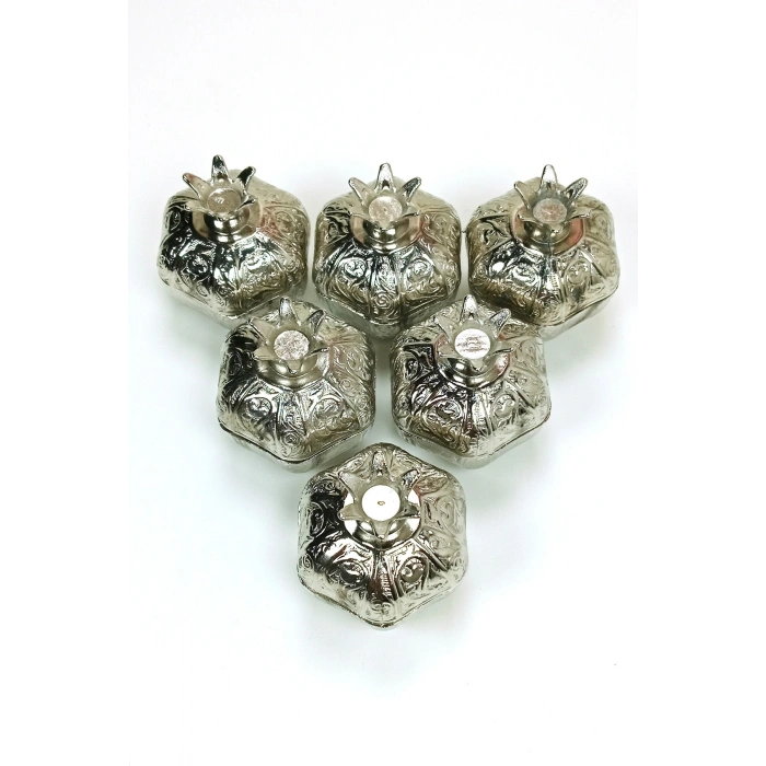 6 Lı Mini Eskitme Osmanlı Temalı Açık Renk Nar Lokumluk Sunum (599)