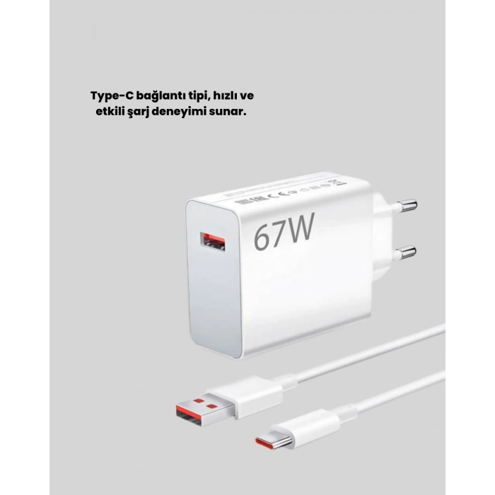 67 Watt Type C Hızlı Şarj Başlık  Black Shark Uyumlu