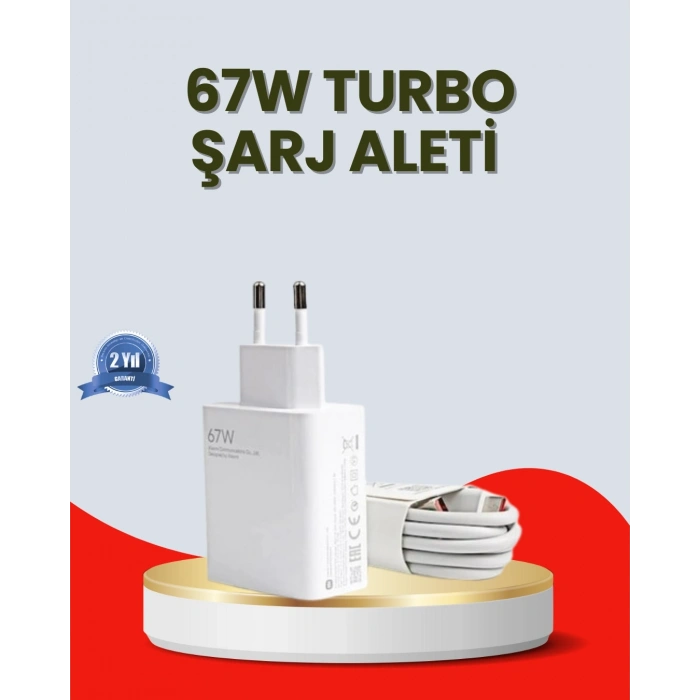 67 Watt Ultra Hızlı Şarj Adaptörü  Redmi 9 10 12c Uyumlu