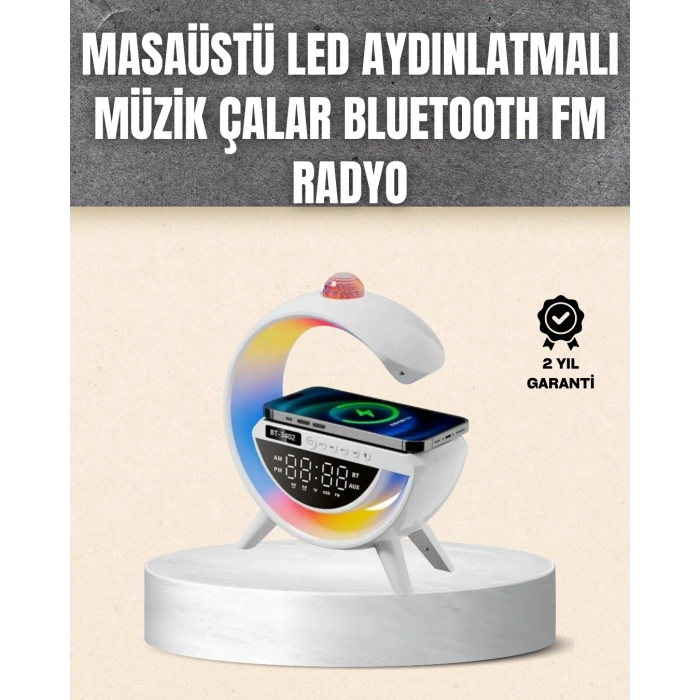7 Ses Efektli Rgb Işıklı Fm Destekli Kablosuz Şarjlı Bluetooth Hoparlör