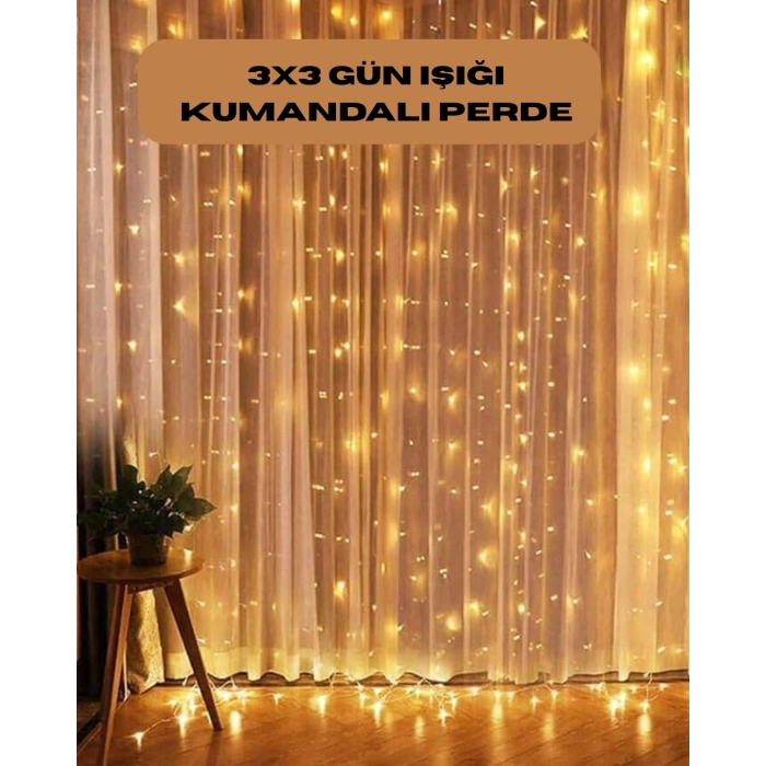 8 Fonksiyonlu Uzaktan Kumandalı Günışığı Perde Peri Led Dekoratif Işık