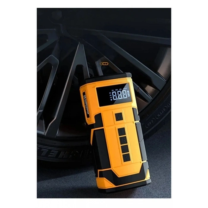 8000 Mah Taşnabilir Dijital Ekranlı Araç Akü Takviyeli,powerbank,ışıklı Oto Hava Kompresörü