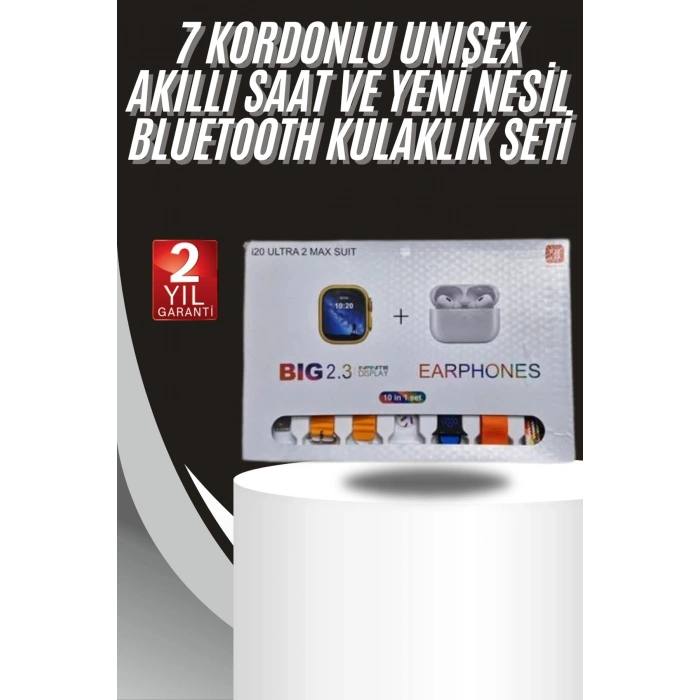 9 Ultra Akıllı Saat 49mm 2inç Ekran 7 Kordonlu Ve Bluetooth Kulaklık