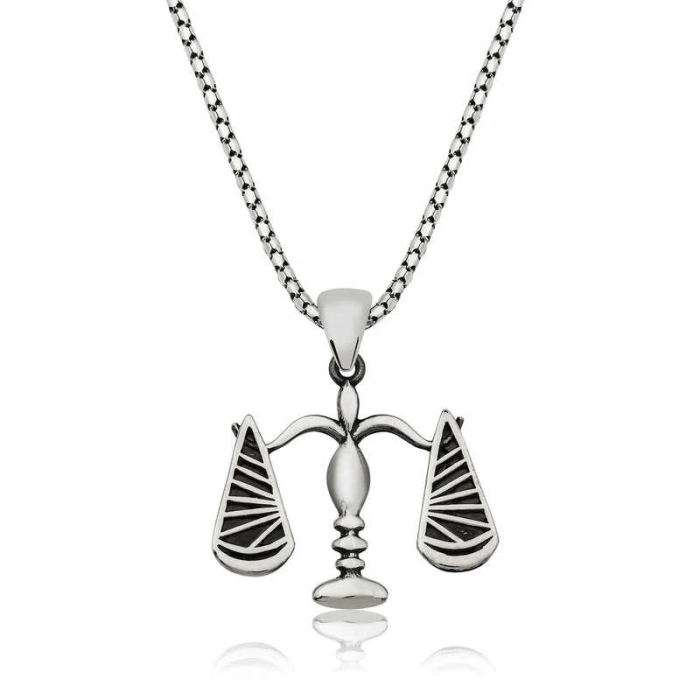 925 Ayar Gümüş Adalet Terazisi Kadın Gümüş Kolye T4381 (599599)