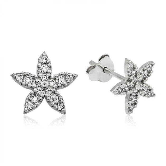 925 Ayar Gümüş Çiçek Çivili Küpe Ea1160225 (599)