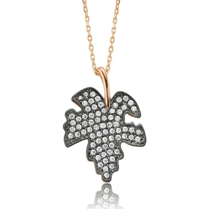 925 Ayar Gümüş Çınar Yaprağı Kadın Gümüş Kolye Br0460271 (599)