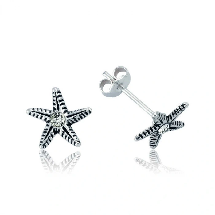 925 Ayar Gümüş Deniz Yıldızı Çivili Küpe EA1160023 (599599)