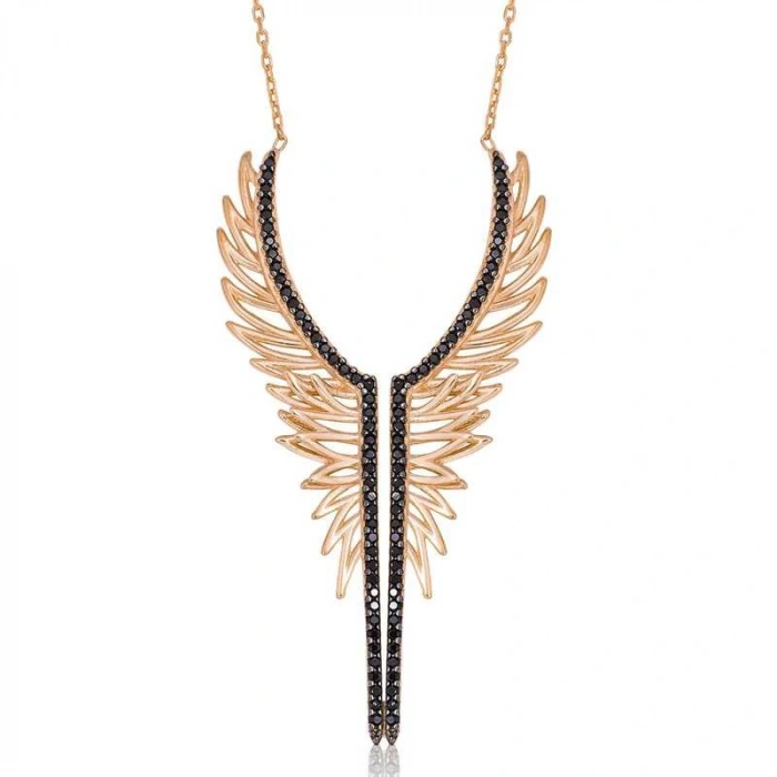 925 Ayar Gümüş Melek Kanadı Kadın Gümüş Kolye PT2610306 (599599)