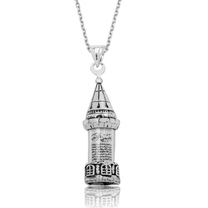 925 Ayar Gümüş Minareli Cevşen Kadın Gümüş Kolye Pt2610459 (599)