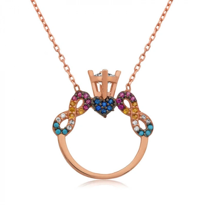 925 Ayar Gümüş Tek Taş Sonsuz Aşk Kadın Gümüş Kolye Pt2610883 (599)