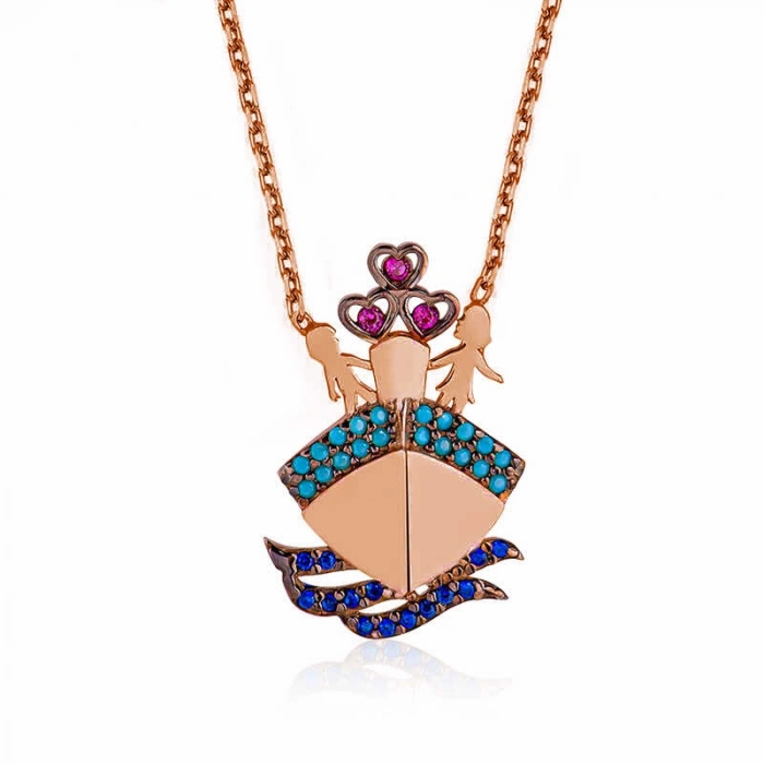 925 Ayar Gümüş Titanik Kadın Gümüş Kolye T6444 (599)