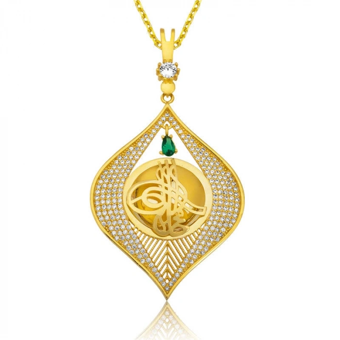 925 Ayar Gümüş Tuğra Ziynet Gümüş Kolye Pt2610847 (599)