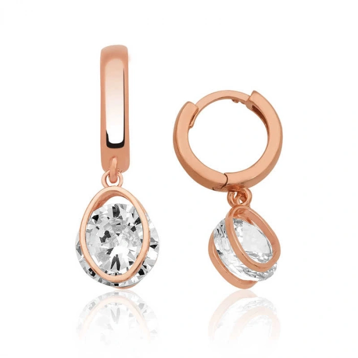 925 Ayar Gümüş Üç Boyutlu Oval Küpe Ea1160206 (599)