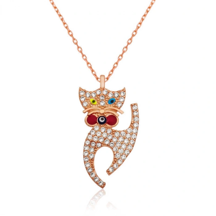 925 Ayar Gümüş Van Kedisi Gümüş Kadın Kolye Pt2610774 (599)