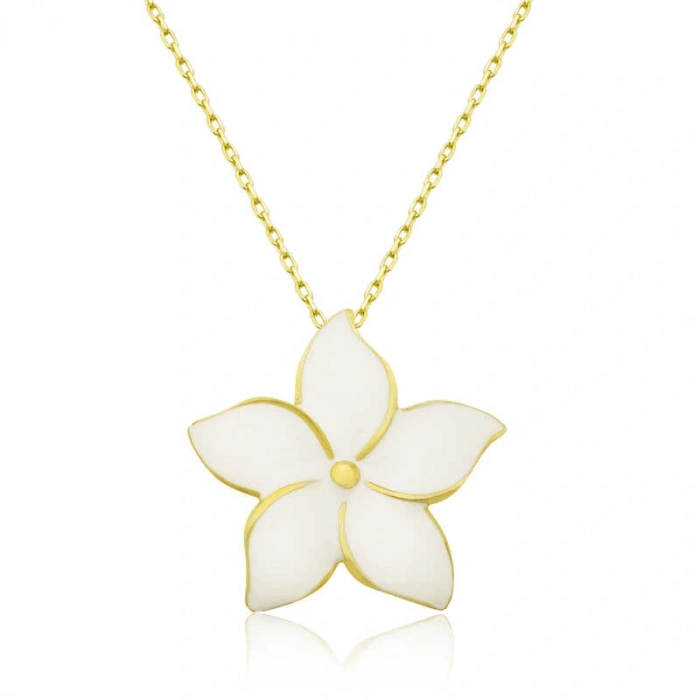 925 Ayar Gümüş Yasemin Çiçeği Kadın Gümüş Kolye T6757 (599599)