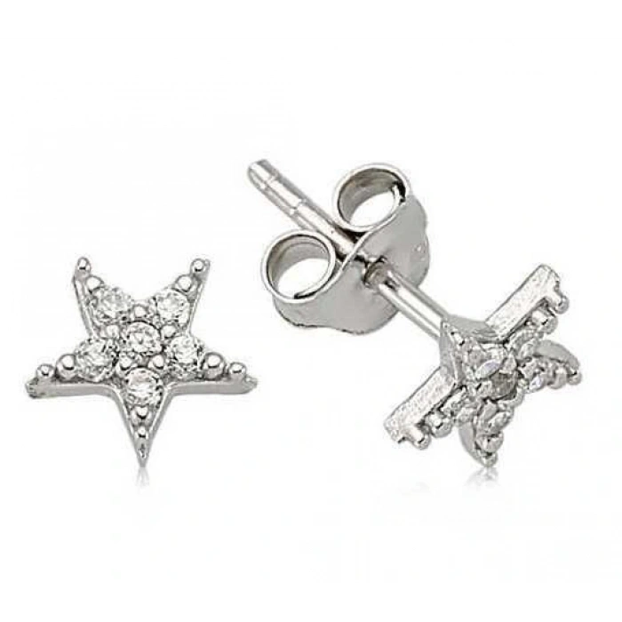 925 Ayar Gümüş Yıldız Çivili Küpe EA0490007 (599599)