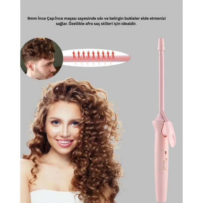 9mm İnce Bukle Maşası Afro Ve Sık Bukleler İçin Uygun