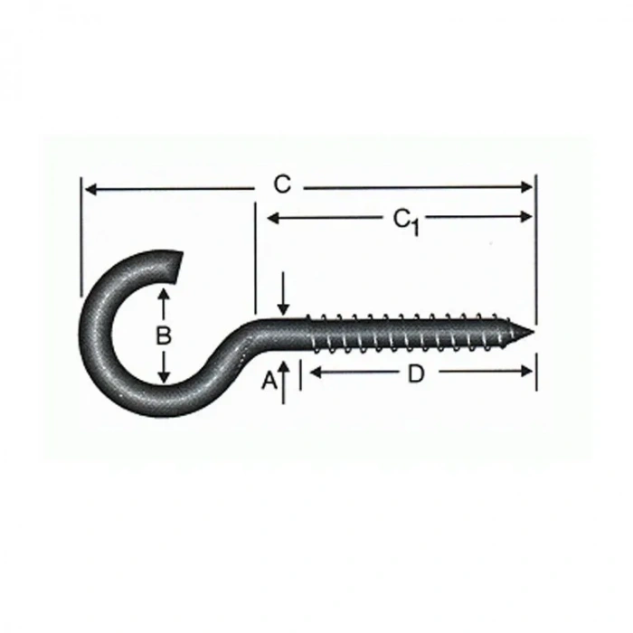 Açık Piton, Kanca, Çengel 20x80 - 144 Adet