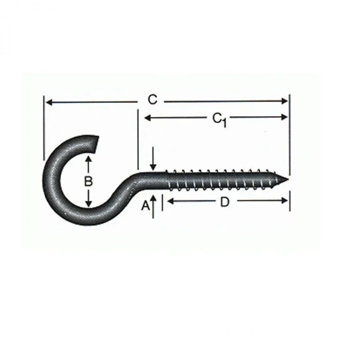 Açık Piton, Kanca, Çengel 22x130 - 100 Adet