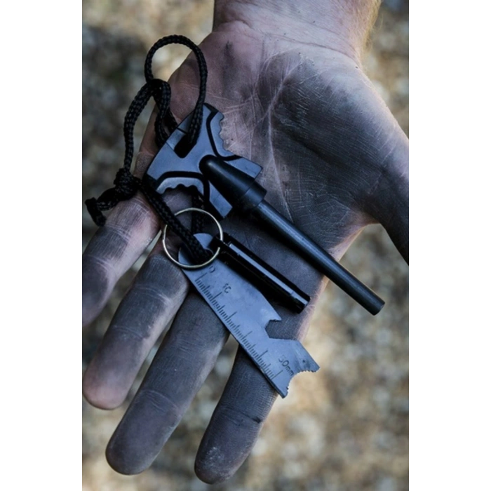 Acil Durum Magnezyum Çubuk Çakmaktaşı Hayatta Kalma Ateş Başlatıcı Çakmak Kiti Düdük Hediyeli