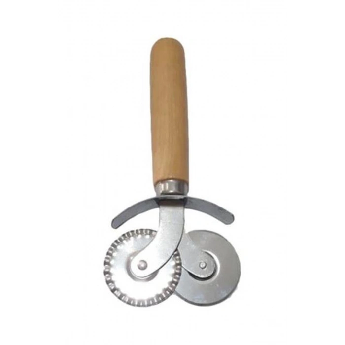 Ahşap Saplı Pizza Ve Hamur Ruleti Kesici 2li-676 (599)