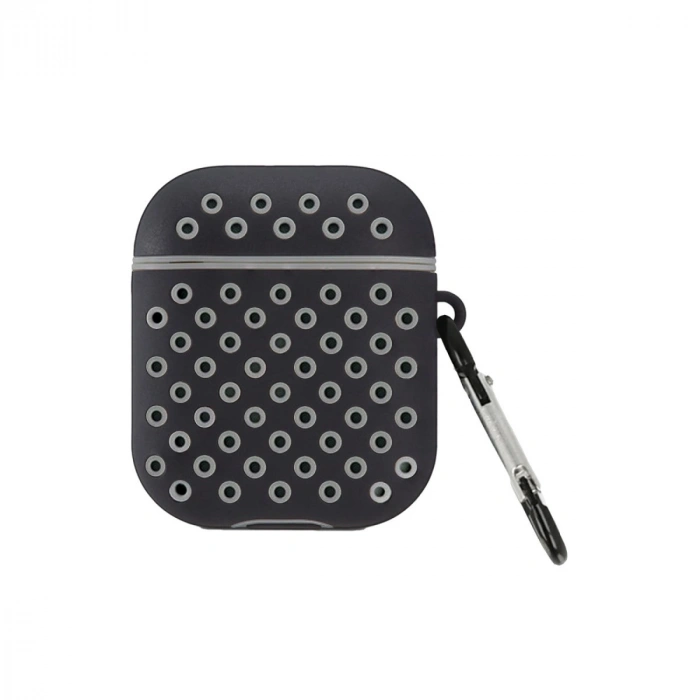 Airpods 2 (2.nesil) Spor Delikli Kılıf - Siyah-gri