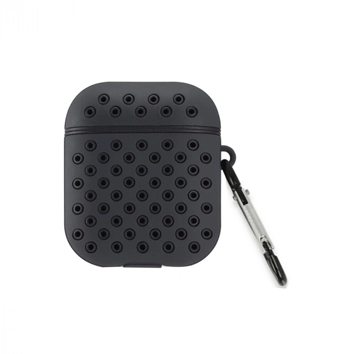 Airpods 2 (2.nesil) Spor Delikli Kılıf - Siyah-siyah
