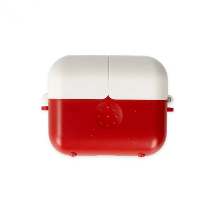 Airpods 3 (3.nesil) Basmalı Kılıf - Kırmızı-beyaz