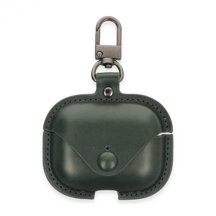 Airpods 3 (3.nesil) Çanta Deri Kılıf - Haki Yeşil