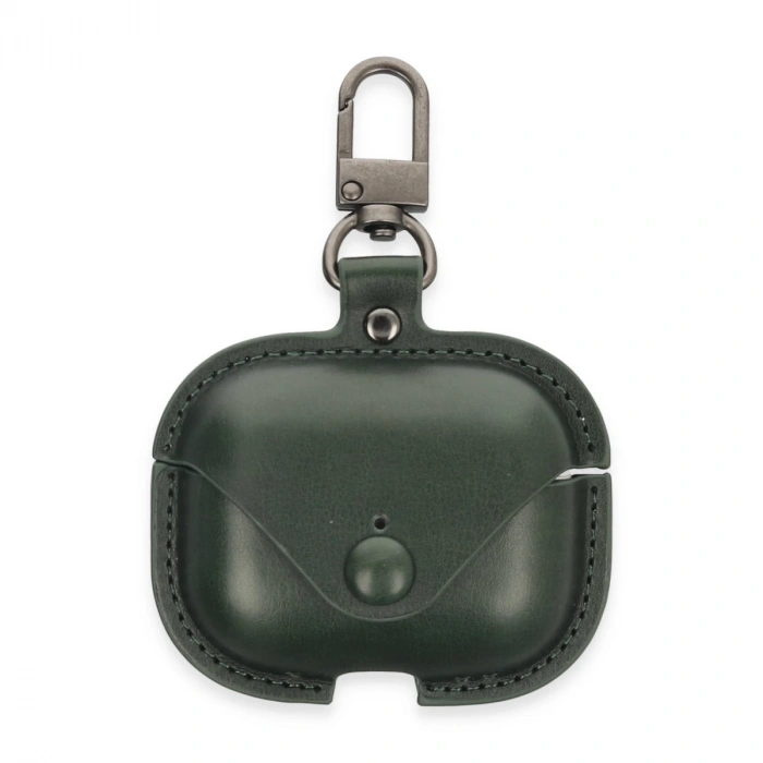 Airpods 3 (3.nesil) Çanta Deri Kılıf - Haki Yeşil