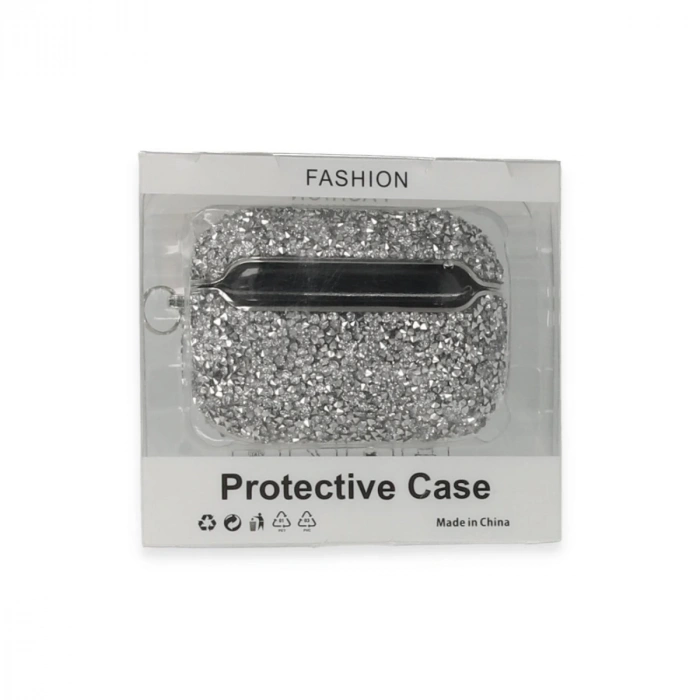 Airpods 3 (3.nesil) Mira Taşlı Kılıf - Gümüş